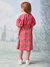 Vestido Infantil Rosa Estampa Manga Curta Detalhe Cintura - Animê (Ref. N3816) - comprar online