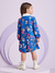 Vestido Infantil Azul Letrinhas Mangas Longas - Momi -J5507 na internet