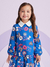 Vestido Infantil Azul Letrinhas Mangas Longas - Momi -J5507 - comprar online