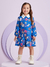 Vestido Infantil Azul Letrinhas Mangas Longas - Momi -J5507 - Looks Babilice