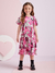 Vestido Infantil Rosa Princesas Manga Morcego - Momi- (Ref.H4962) - Looks Babilice