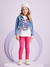 Conjunto Infantil Blusa e Calca Legging Rosa Lisa - Momi- H5370 - loja online