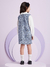 Vestido Infantil Cinza Manga Longa Integrada Gola Retrô Branco- Momi - H4967 na internet
