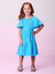 Vestido Infantil Azul Babado Cintura Elástica - MOMI- J5890 - LB