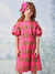 Vestido Infantil Rosa Estampa Manga Curta Detalhe Cintura - Animê (Ref. N3816) na internet