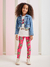 Conjunto Infantil Calça Pink Estampada Blusa Branca - Momi - Looks Babilice