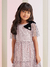 Vestido Infantil Rosa Manga -Tule e Lação Ombro - Momi - comprar online