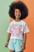 Blusa Infantil Malha e Mangas em Tela - Kukiê 74384 - LB