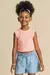 Blusa Infantil Rosa Cropped em Soft Line - Kukiê73897 - LB