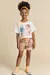 Conjunto Infantil de Blusa Boxy em Meia Malha e Shorts em Molecotton Kukiê 76045 - comprar online