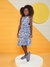 Vestido Longuete Infantil em Tecido FLORIDO Azul - Momi - comprar online