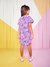 Vestido Infantil ROSA Mangas Curtas Cogumelos BE HAPPY - Momi - loja online