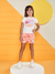 Conjunto Infantil Curto Menina com Shorts CORAL COM FLORES - Momi - Looks Babilice