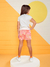 Conjunto Infantil Curto Menina com Shorts CORAL COM FLORES - Momi - loja online
