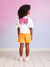 Shorts Infantil Menina em Sarja LARANJA CANDY - Momi - loja online