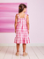 Vestido Infantil de Alças em Anarruga XADREZ ROSA - Momi - loja online