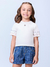 Blusa Infantil Branco Manga Curta Strass -Momi- H5535 - loja online