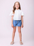 Camisa Infantil Manga Curta Gola Strass - Momi H5551 - comprar online