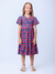 Vestido Infantil Babado Manga Curta Estampado - Momi - H5576 - comprar online