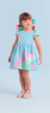 Vestido de Festa Infantil AZUL de Mangas Curtas SWEET - Mon Sucré - comprar online