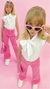 Calça Flare Infantil em Sarja Rosa BARBIE - Infanti na internet