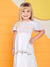 Vestido Infantil Alongado BRANCO com BORDADO - Momi - loja online