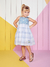 Imagem do Vestido Infantil de Alças Jeans com Xadrez Azul MARGARIDAS - Momi