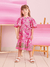 Vestido Infantil ROSA de Mangas Curtas FLORIDO - Momi - Looks Babilice