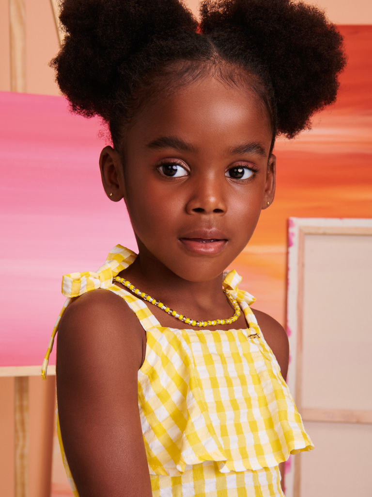 Vestido Momi em Algodão Xadrez - Pilili Moda Infantil