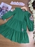 Vestido Infantil Verde Manga Longa Elástico Punho- Momi- (Ref.J5678)