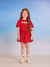 Conjunto Infantil Curto VERMELHO Menina com Shorts FLORES E STRASS - Momi - comprar online