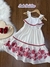 Vestido Infantil Branco Babado Floral - Momi - J5912