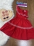 Vestido Infantil Vermelho Babado Bordado - Momi - J6080