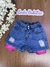 Shorts Jeans Infantil Menina com Bolso Paetê ROSA - Animê
