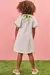 Vestido Infantil Branco Estampa e Mangas Evasê- Kukiê 76990 - Looks Babilice