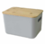 Canasto Organizador con Tapa de Bamboo Gris Grande - comprar online