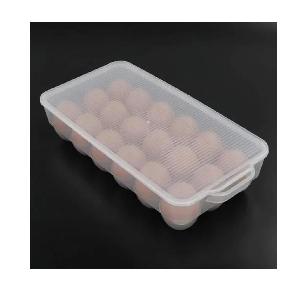iDesign Huevera de plástico para 18 huevos, caja de huevos