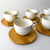 Set de 6 Tazas con Platito de Bamboo