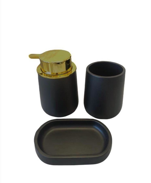 Set de Baño Negro con Dorado