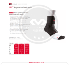 TOBILLERAS 195 NIVEL 3 Ultralite Ankle Brace W/ Straps BK (POR PAR) C-U Modelo MD195 CONTIENE 2 UNIDADES - MCDAVID ARGENTINA