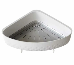 Estante esquinero con ganchos adhesivo accesorios baño cocina - tienda online