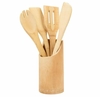 Organizador set 5 utensilios Bamboo con Base.