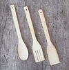 Utensilios de bamboo cuchara espatula tenedor x3