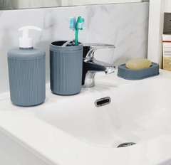 Set Baño Dispenser Jabón Vaso Porta Cepillo en internet
