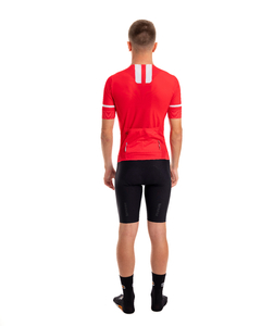 Camisa Ciclismo Márcio May Pro Red Foto com Modelo Costas