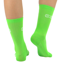 Meia de Ciclismo Márcio May Sports Verde Neon Costas