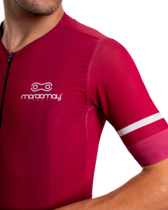 Camisa Ciclismo Márcio May Pro Rubi Foto com Modelo Detalhes