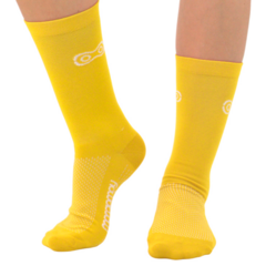 Meia de Ciclismo Márcio May Sports Amarelo Frente