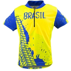 Camisa de Ciclismo Infantil Márcio May Brasil Frente