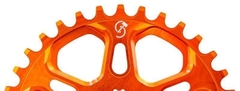 Coroa Bike Padrão Hollowgram / FSA - Alumínio CNC - Laranja - Sledgehammer - Marcio May Sports 